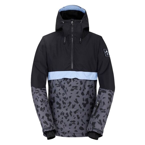 Dare 2B Womens/Ladies Snowburst Leopard Print Overhead Ski Jacket / Black/Ebony